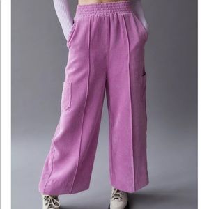 Urban Outfitters XXL Bubble Gum Pink Drapey Corduroy Wide Leg Pant